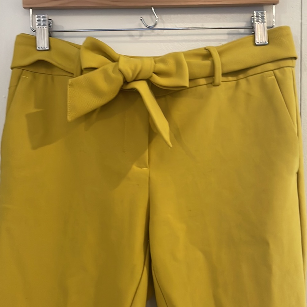 Loft High Waisted Mustard Yellow Paper Bag Pants Gem